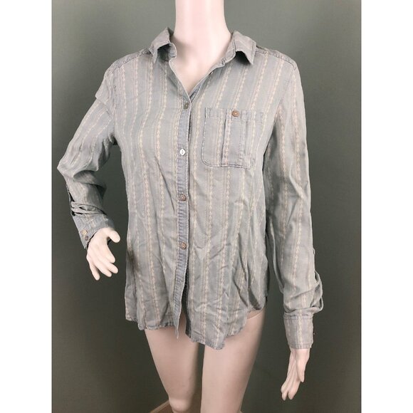 NWT Women's Paige L/S "Tenna" Chambray Button Down Shirt Sz Medium - Picture 4 of 12
